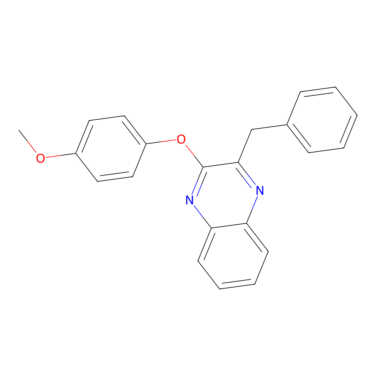 2-Benzyl-3-(4-methoxyphenoxy)quinoxaline molecular structure, CAS 478046-80-9
