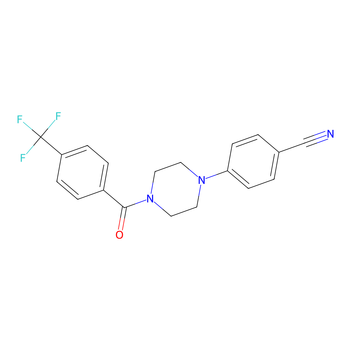 4-{4-[4-(Trifluoromethyl)benzoyl]piperazino}benzenecarbonitrile molecular structure, CAS 478046-82-1