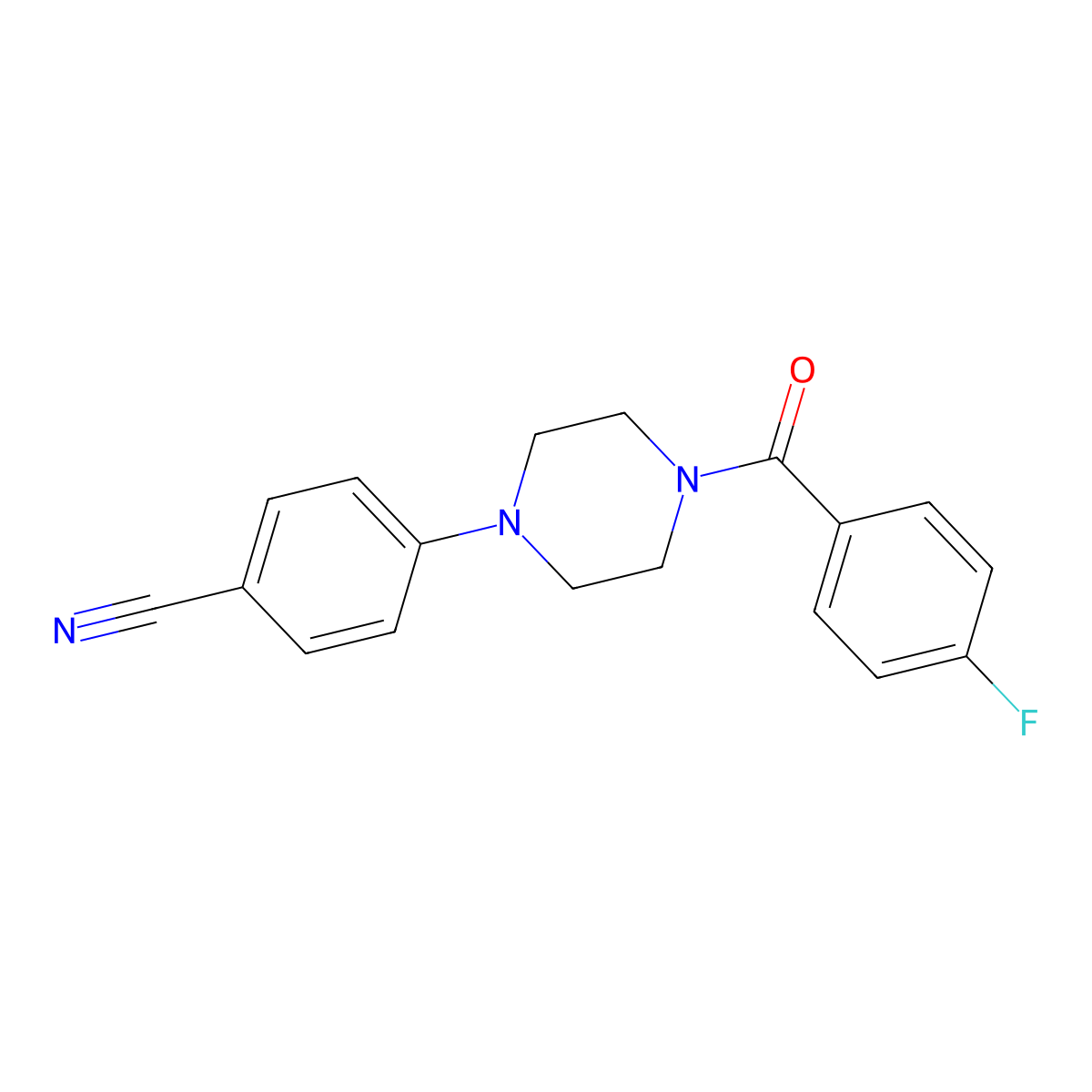 4-[4-(4-Fluorobenzoyl)piperazin-1-yl]benzonitrile molecular structure, CAS 478046-83-2