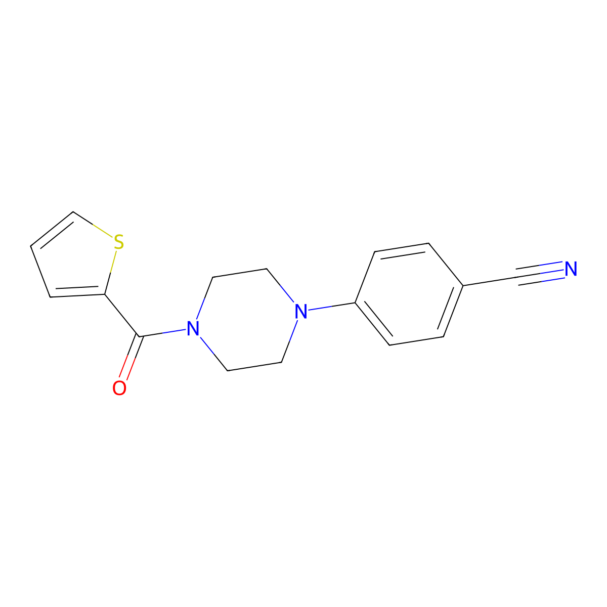 4-[4-(Thiophene-2-carbonyl)piperazin-1-yl]benzonitrile molecular structure, CAS 478046-86-5