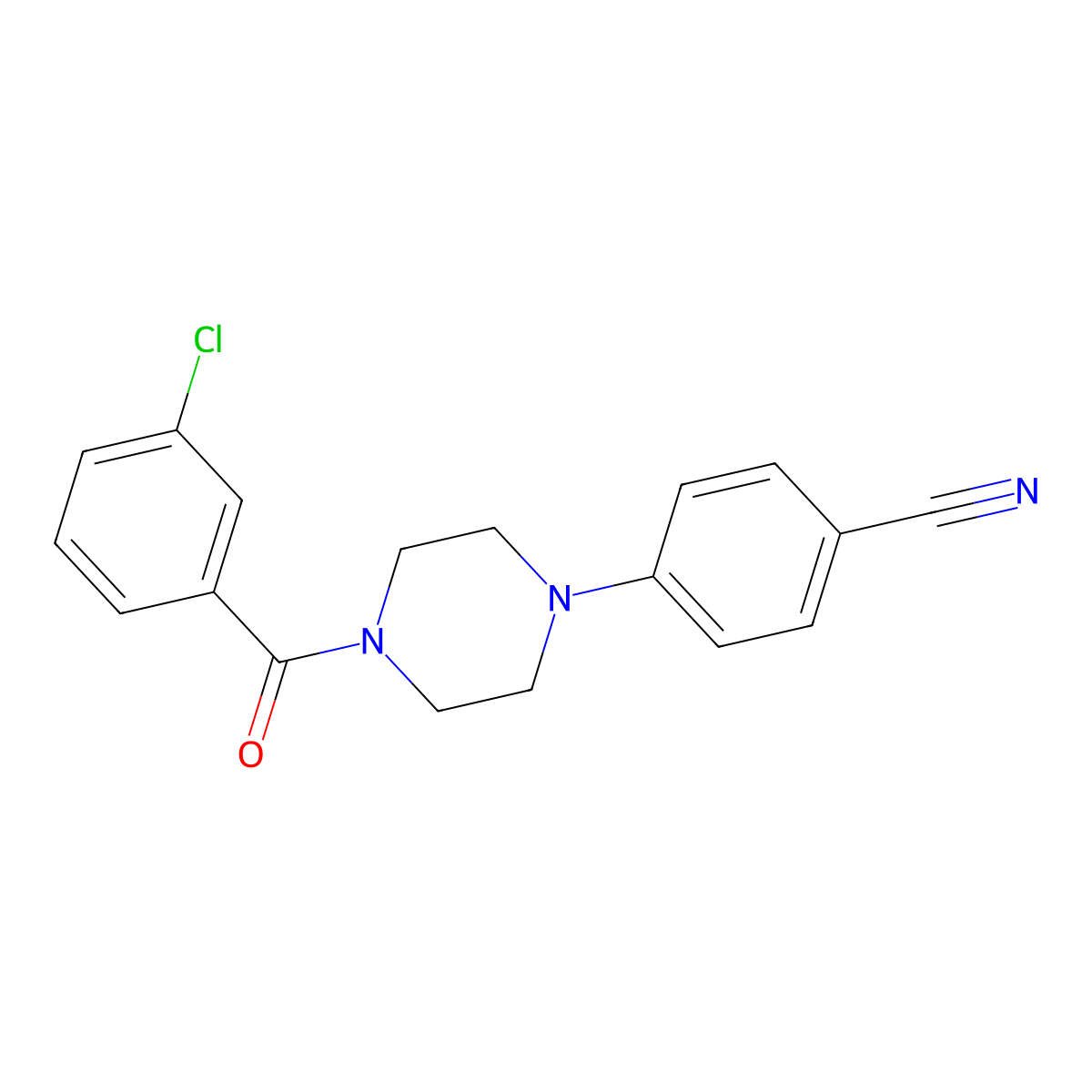 4-[4-(3-Chlorobenzoyl)piperazin-1-yl]benzonitrile molecular structure, CAS 478046-92-3