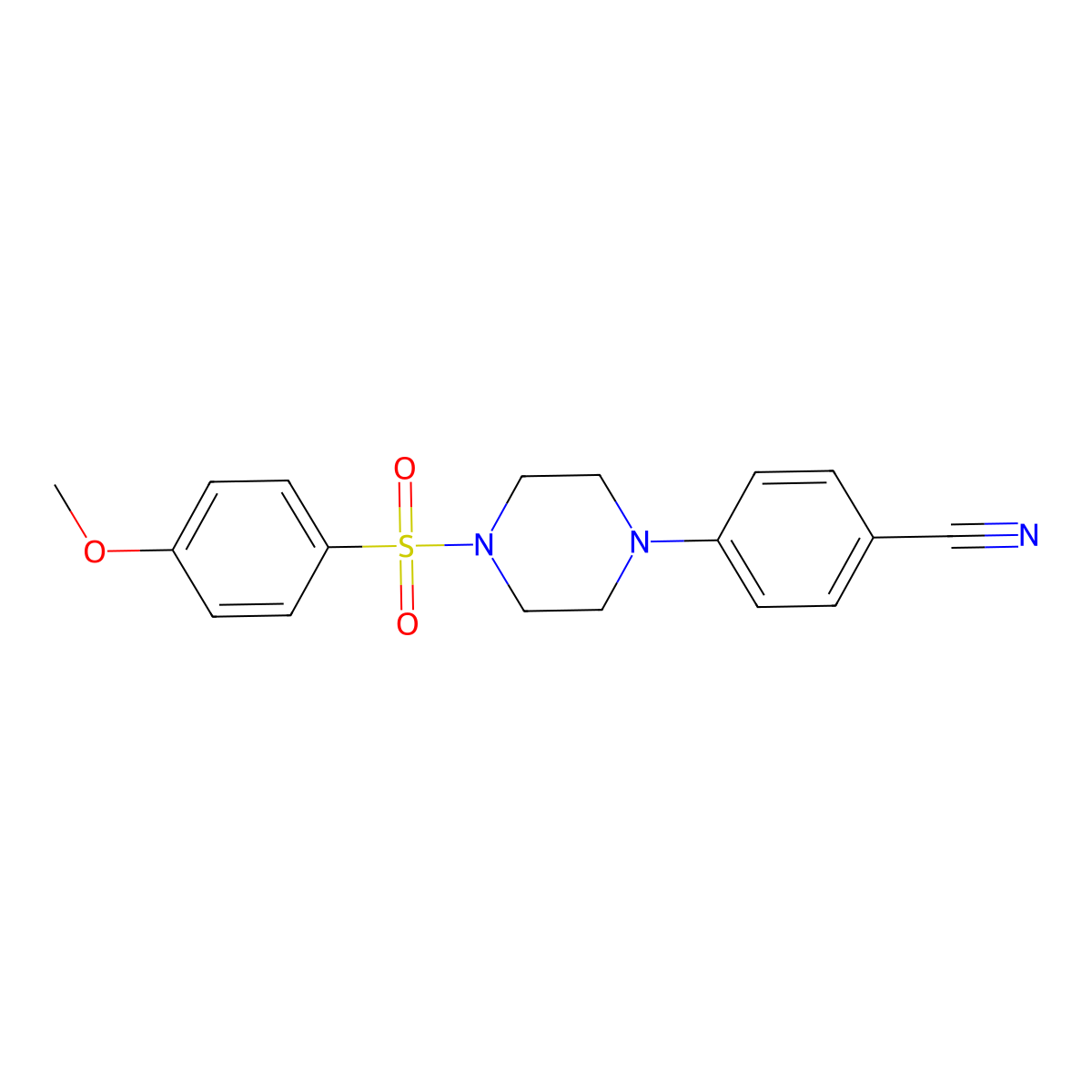4-{4-[(4-Methoxyphenyl)sulfonyl]piperazino}benzenecarbonitrile molecular structure, CAS 478046-93-4