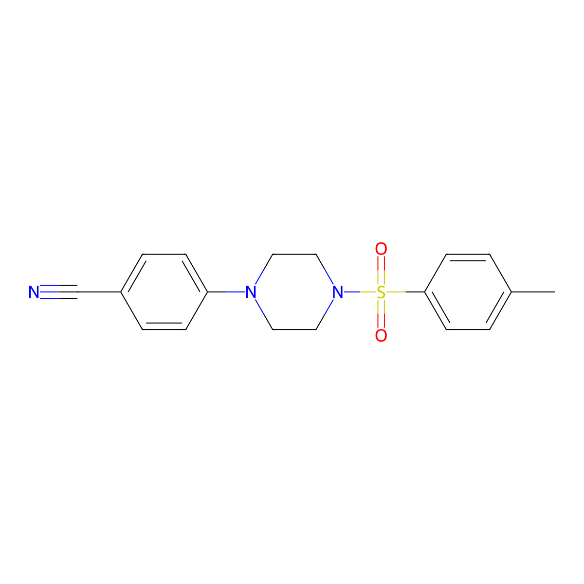 4-{4-[(4-Methylphenyl)sulfonyl]piperazino}benzenecarbonitrile molecular structure, CAS 478046-94-5