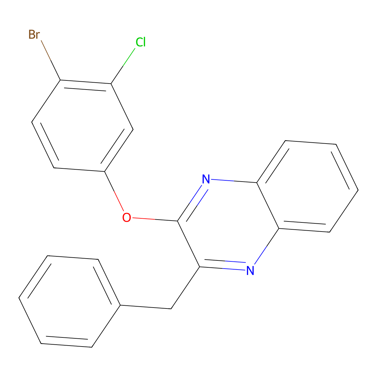 2-Benzyl-3-(4-bromo-3-chlorophenoxy)quinoxaline molecular structure, CAS 478046-95-6