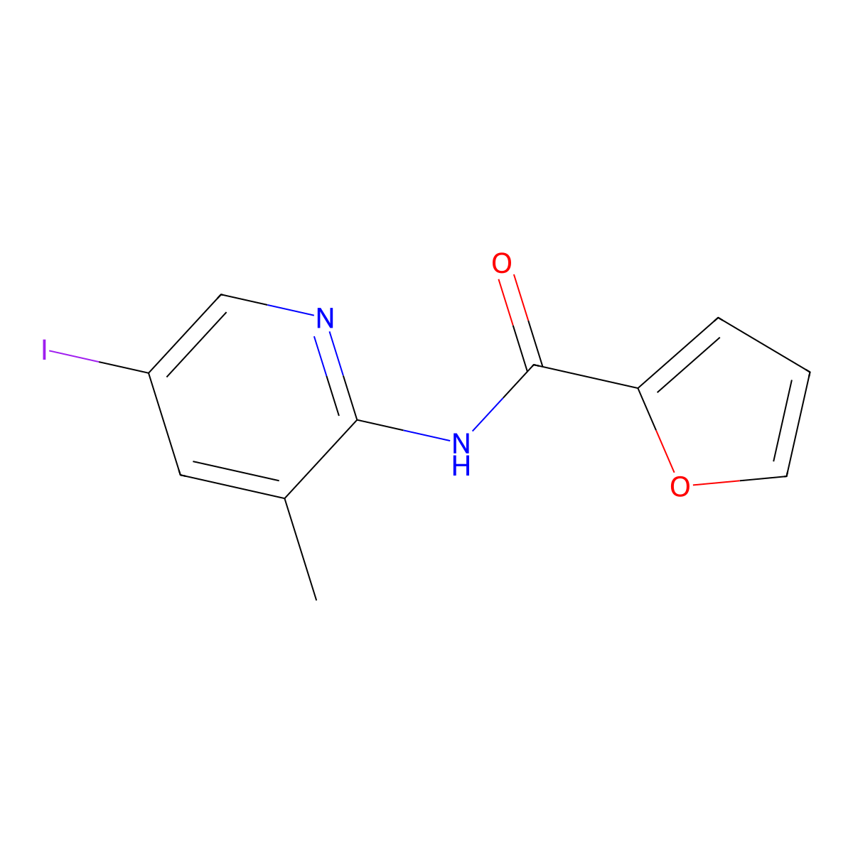 N-(5-iodo-3-methylpyridin-2-yl)furan-2-carboxamide molecular structure, CAS 478047-07-3