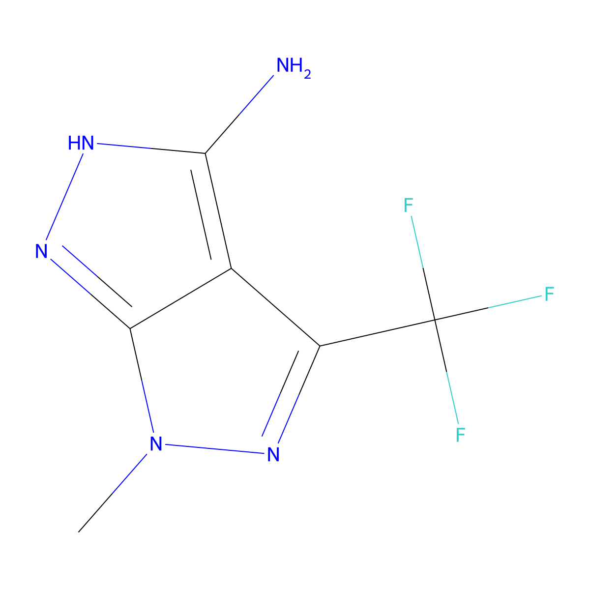 6-Methyl-4-(trifluoromethyl)-1,6-dihydropyrazolo[3,4-c]pyrazol-3-ylamine molecular structure, CAS 478047-15-3