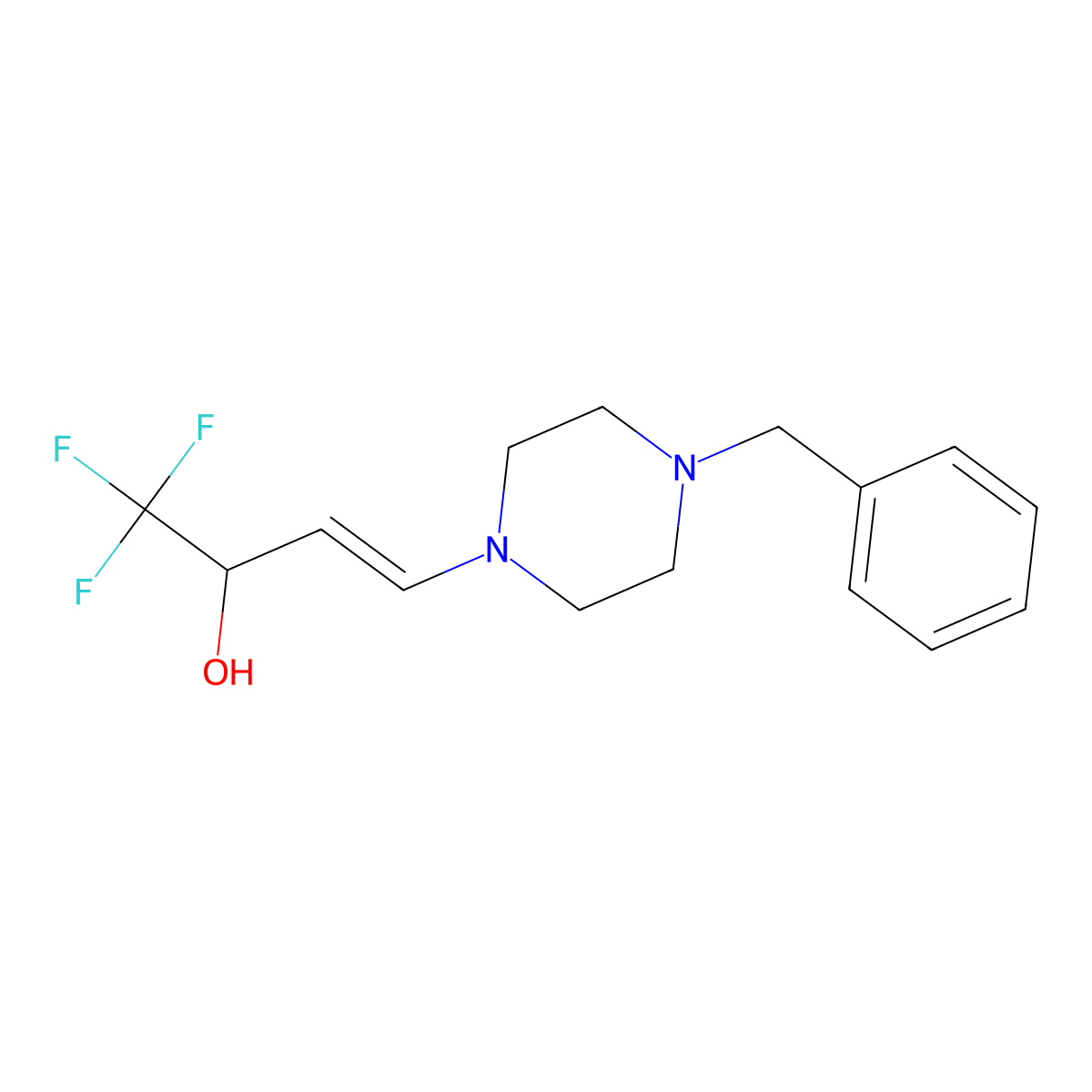 (E)-4-(4-benzylpiperazin-1-yl)-1,1,1-trifluorobut-3-en-2-ol molecular structure, CAS 478047-18-6