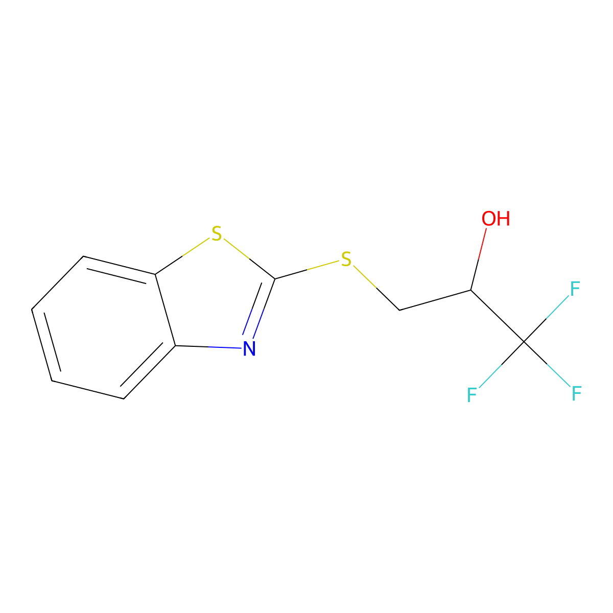 3-(1,3-Benzothiazol-2-ylsulfanyl)-1,1,1-trifluoro-2-propanol molecular structure, CAS 478047-19-7