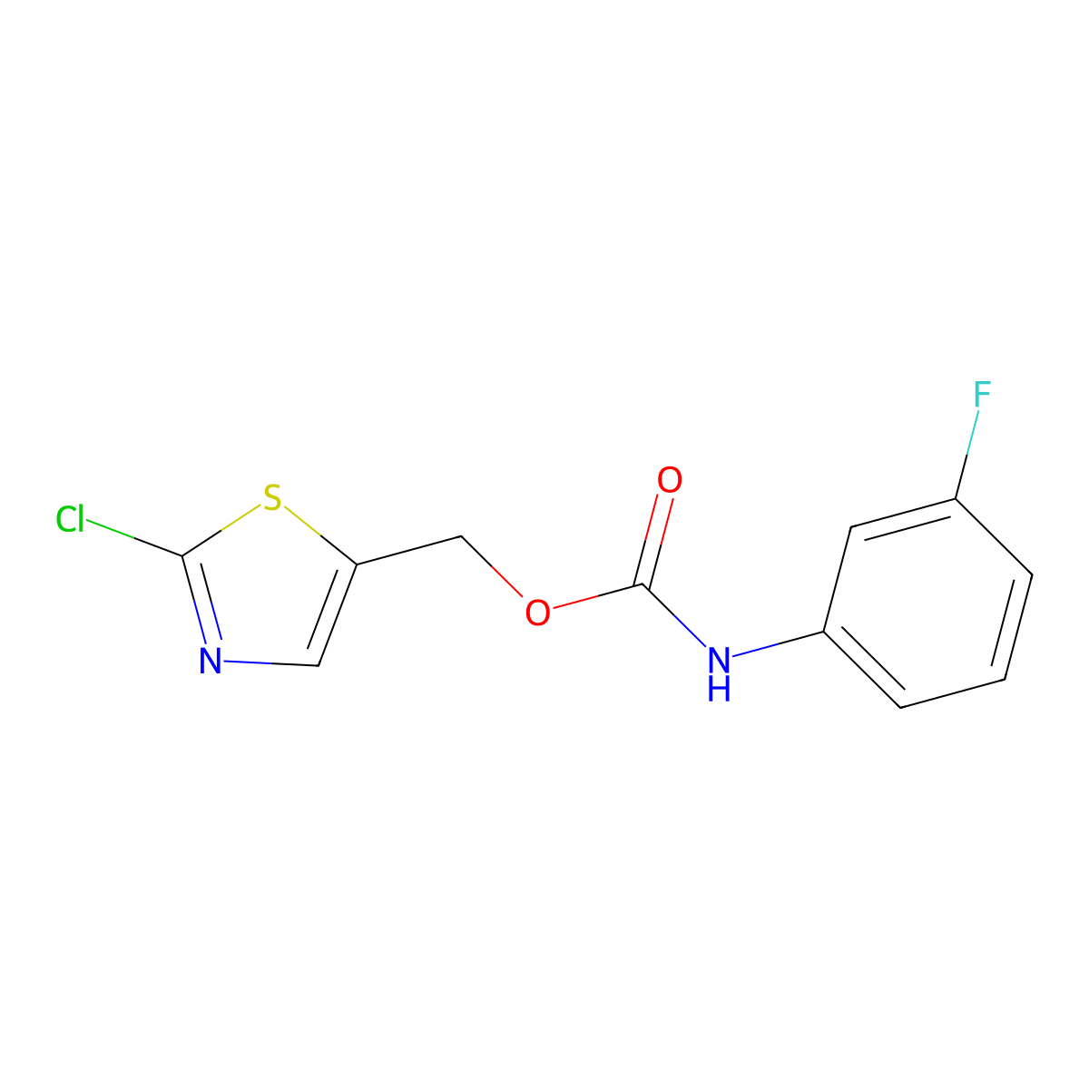 (2-chloro-1,3-thiazol-5-yl)methyl N-(3-fluorophenyl)carbamate molecular structure, CAS 478047-20-0