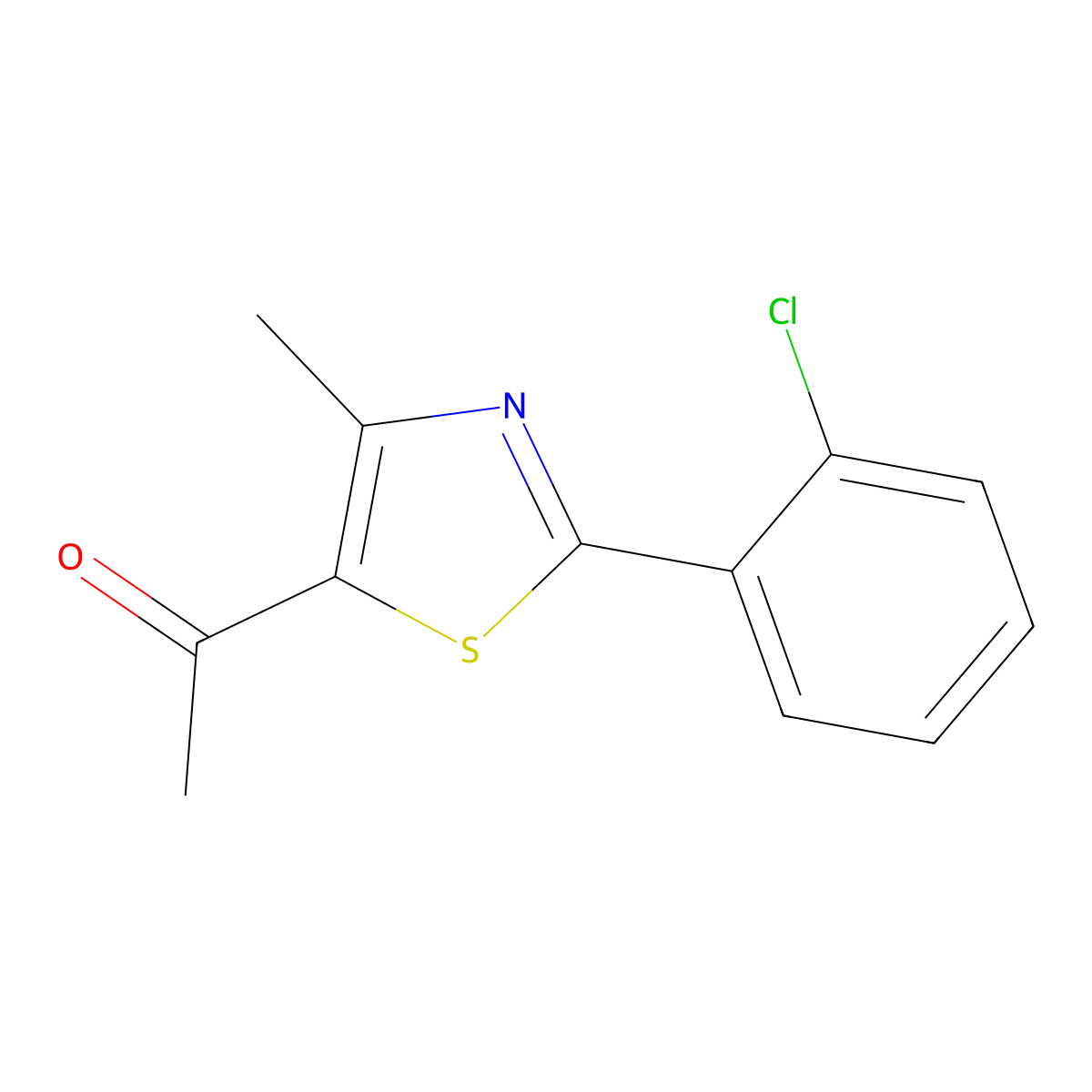 1-[2-(2-Chlorophenyl)-4-methyl-1,3-thiazol-5-yl]ethanone molecular structure, CAS 478047-30-2
