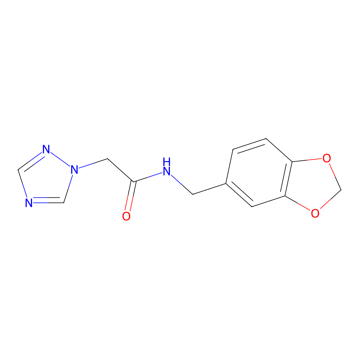 N-(1,3-benzodioxol-5-ylmethyl)-2-(1H-1,2,4-triazol-1-yl)acetamide molecular structure, CAS 478047-31-3