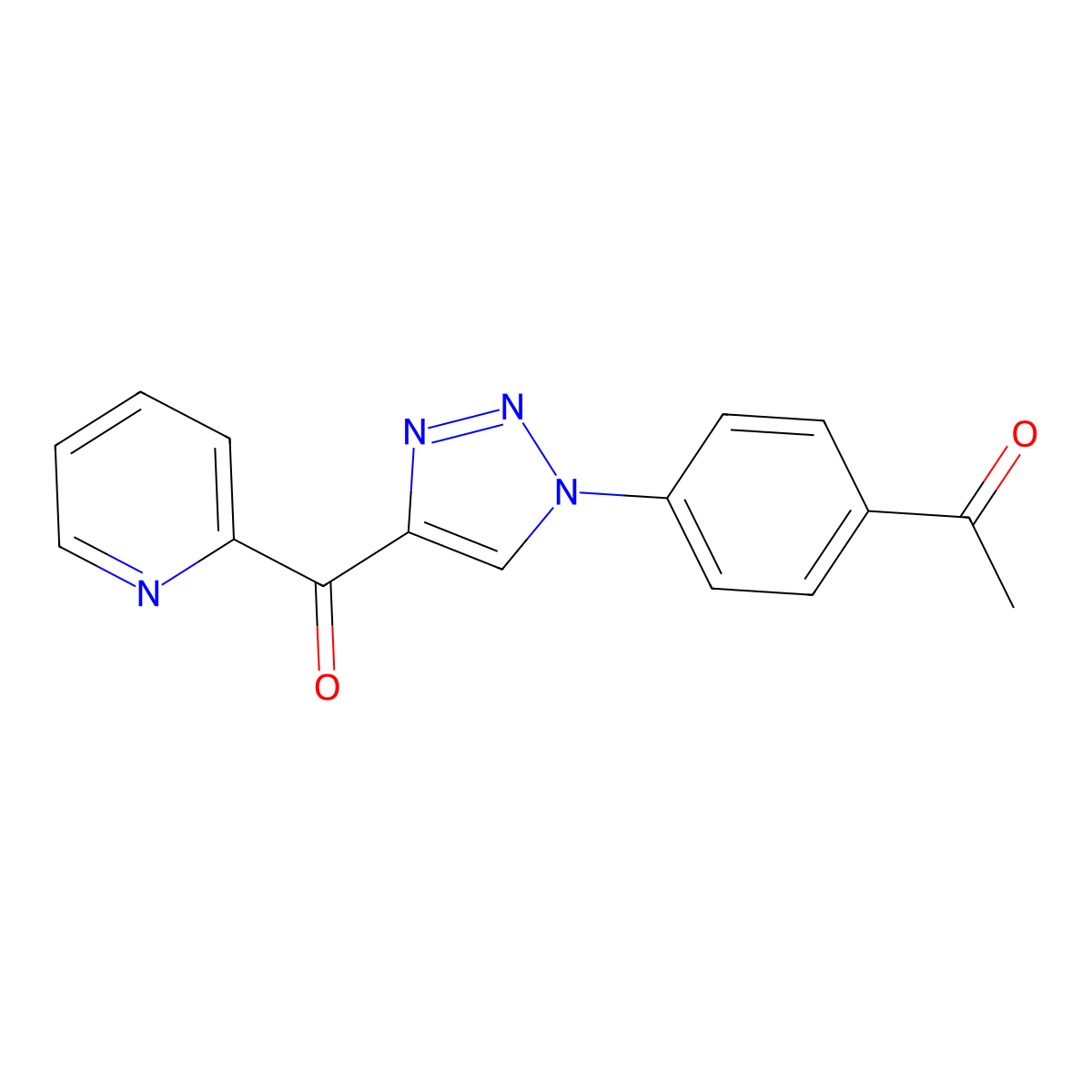 1-{4-[4-(2-pyridinylcarbonyl)-1H-1,2,3-triazol-1-yl]phenyl}-1-ethanone molecular structure, CAS 478047-32-4