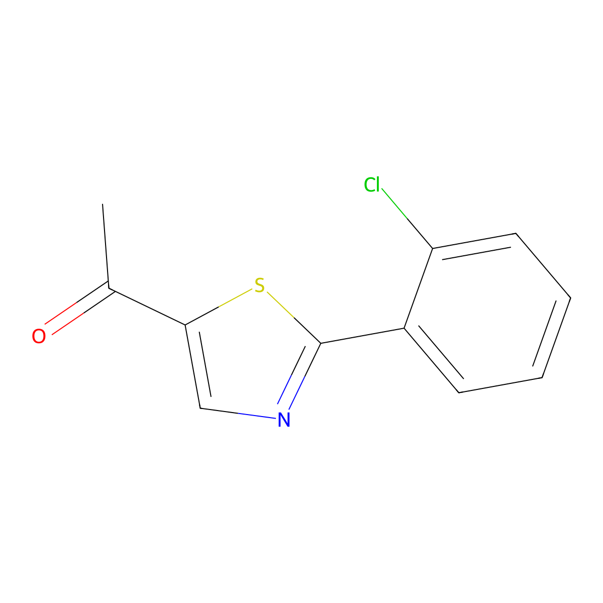 1-(2-(2-Chlorophenyl)thiazol-5-yl)ethanone molecular structure, CAS 478047-34-6