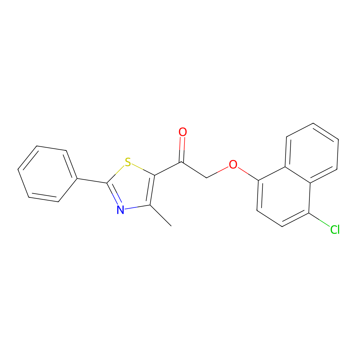 2-[(4-Chloro-1-naphthyl)oxy]-1-(4-methyl-2-phenyl-1,3-thiazol-5-yl)-1-ethanone molecular structure, CAS 478047-43-7