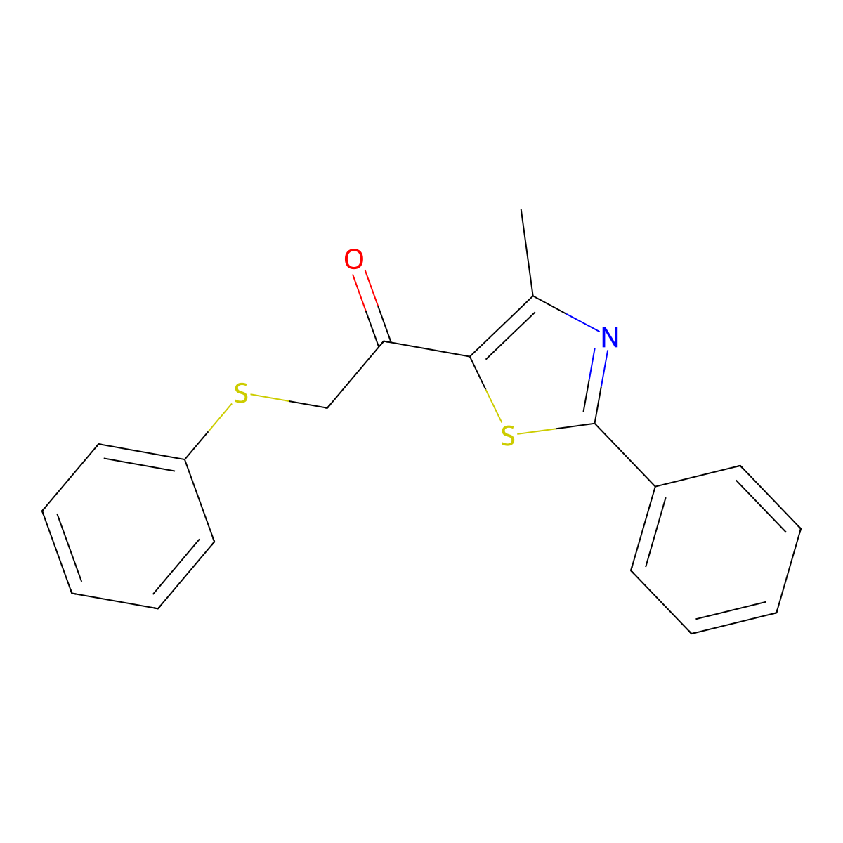 1-(4-Methyl-2-phenyl-1,3-thiazol-5-yl)-2-(phenylsulfanyl)-1-ethanone molecular structure, CAS 478047-46-0