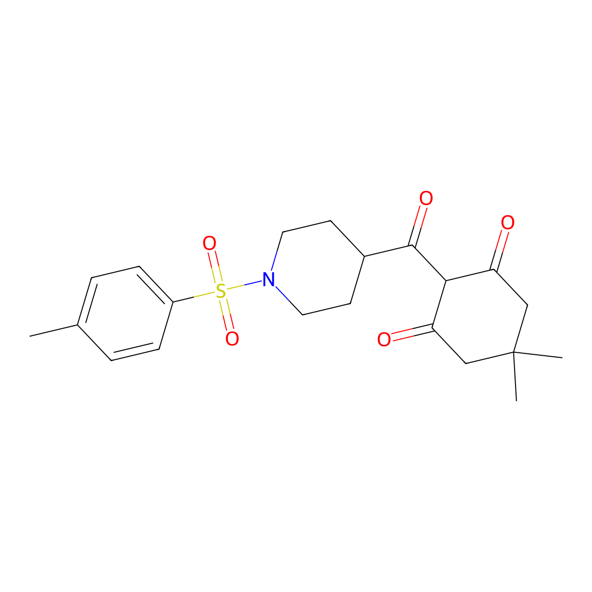 5,5-Dimethyl-2-({1-[(4-methylphenyl)sulfonyl]-4-piperidinyl}carbonyl)-1,3-cyclohexanedione molecular structure, CAS 478047-61-9