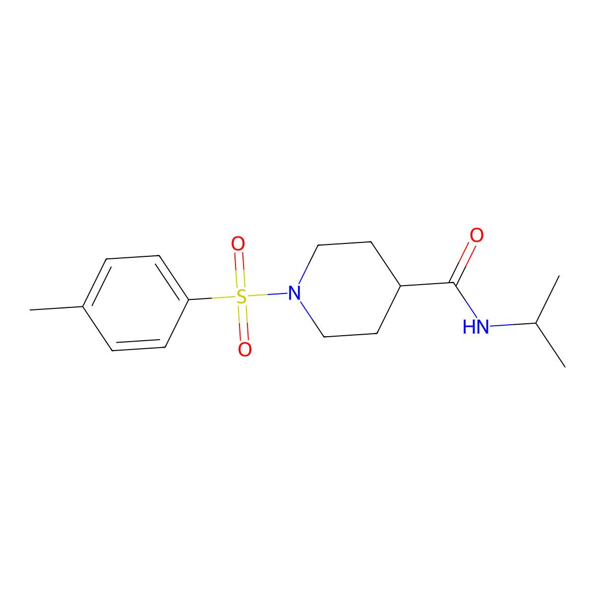 N-isopropyl-1-[(4-methylphenyl)sulfonyl]-4-piperidinecarboxamide molecular structure, CAS 478047-62-0