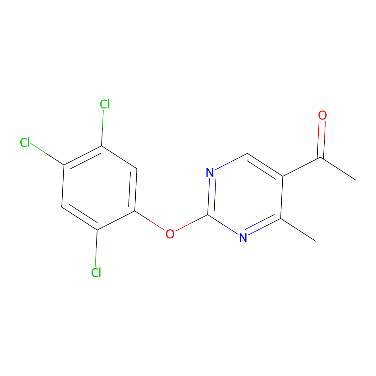 1-[4-Methyl-2-(2,4,5-trichlorophenoxy)-5-pyrimidinyl]-1-ethanone molecular structure, CAS 478047-63-1