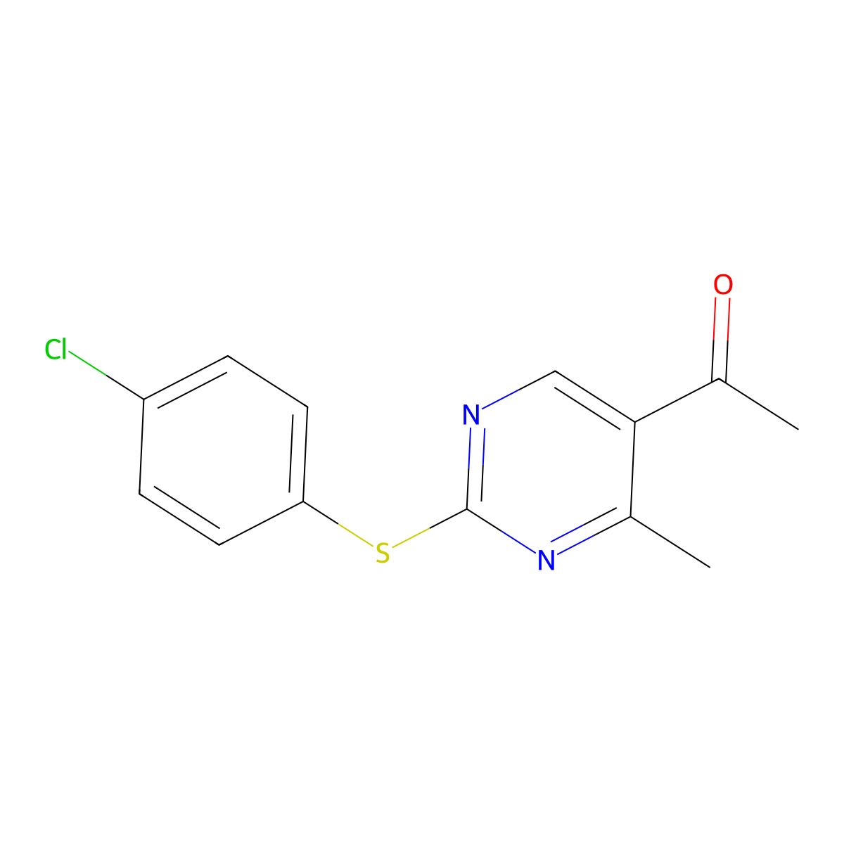 1-{2-[(4-Chlorophenyl)sulfanyl]-4-methyl-5-pyrimidinyl}-1-ethanone molecular structure, CAS 478047-67-5