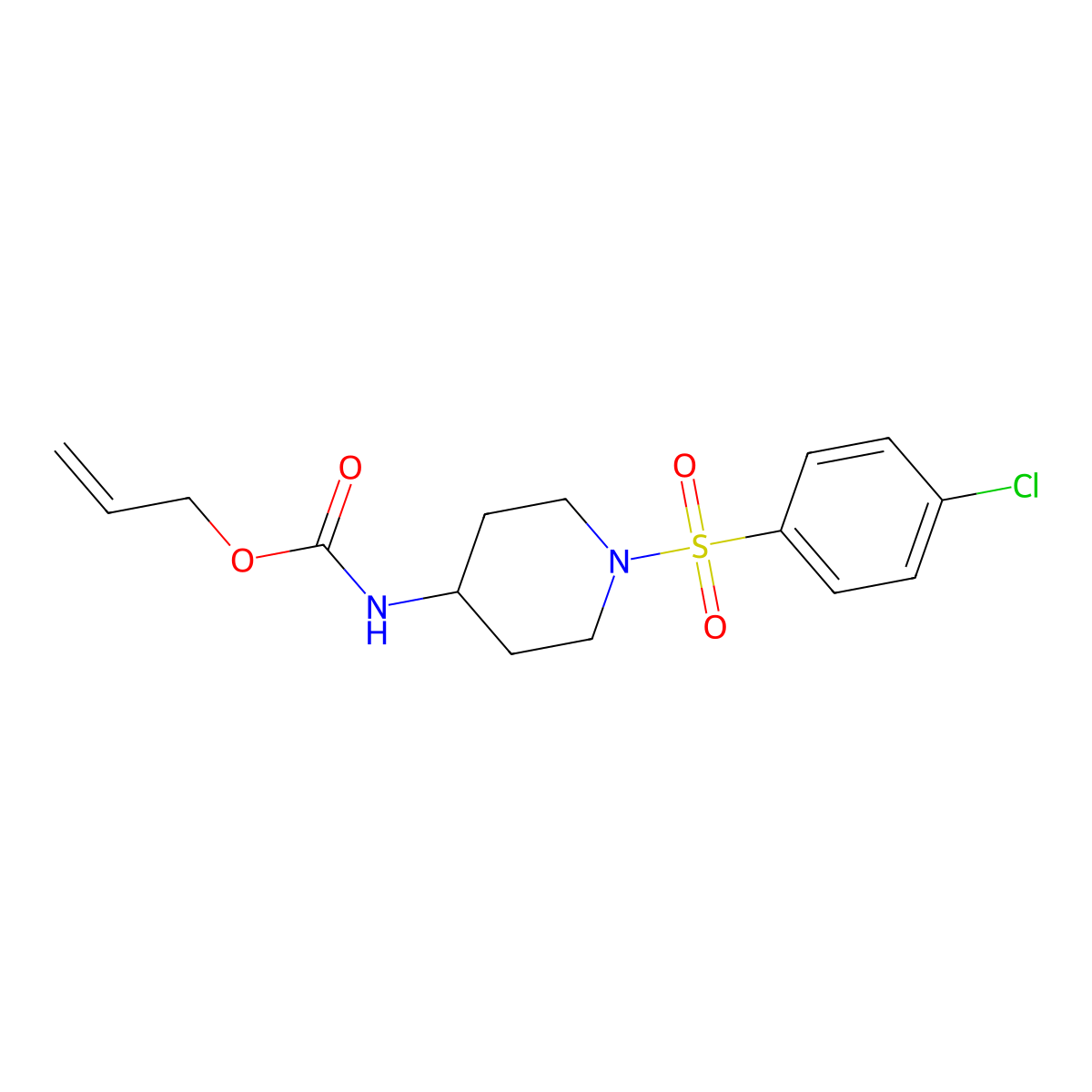 allyl N-{1-[(4-chlorophenyl)sulfonyl]-4-piperidinyl}carbamate molecular structure, CAS 478047-75-5
