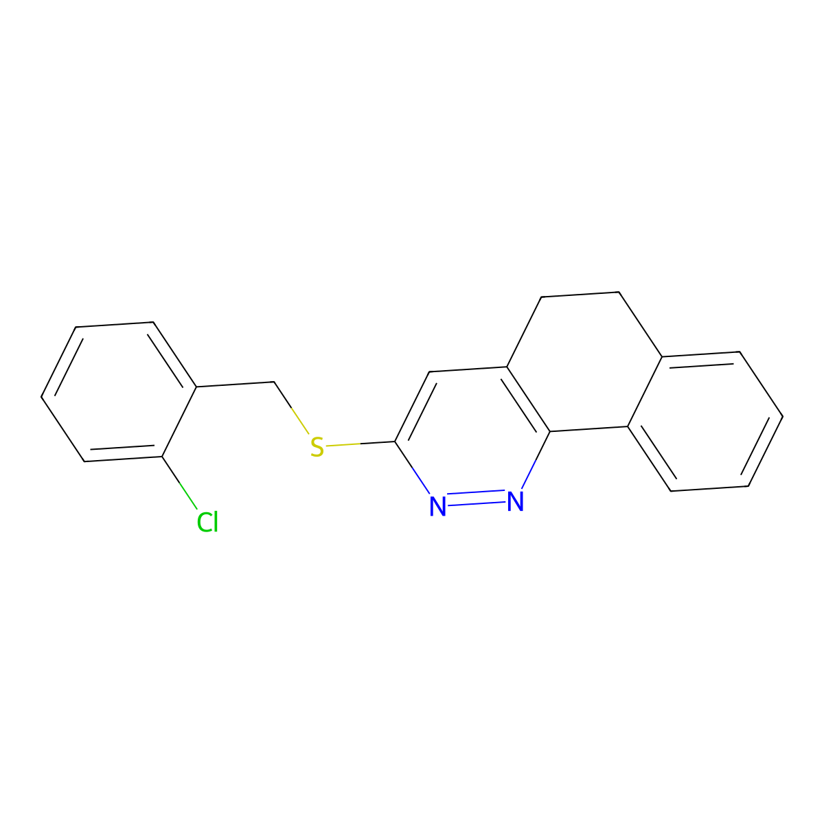 2-Chlorobenzyl 5,6-dihydrobenzo[h]cinnolin-3-yl sulfide molecular structure, CAS 478047-87-9