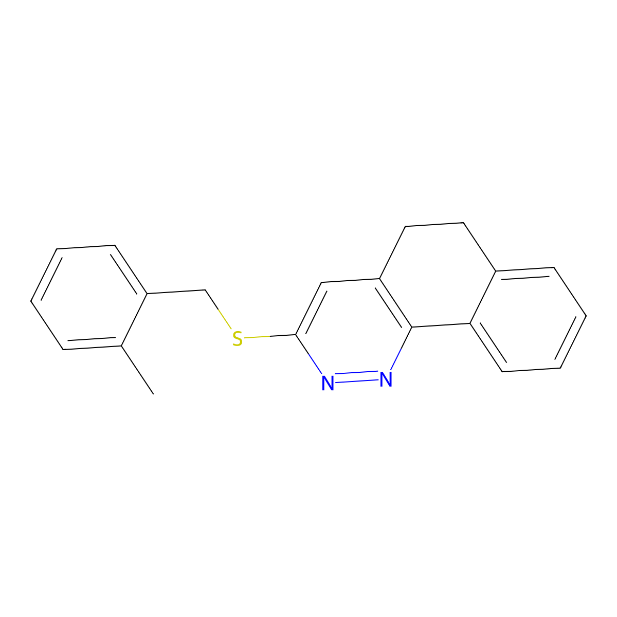 5,6-Dihydrobenzo[h]cinnolin-3-yl 2-methylbenzyl sulfide molecular structure, CAS 478047-89-1