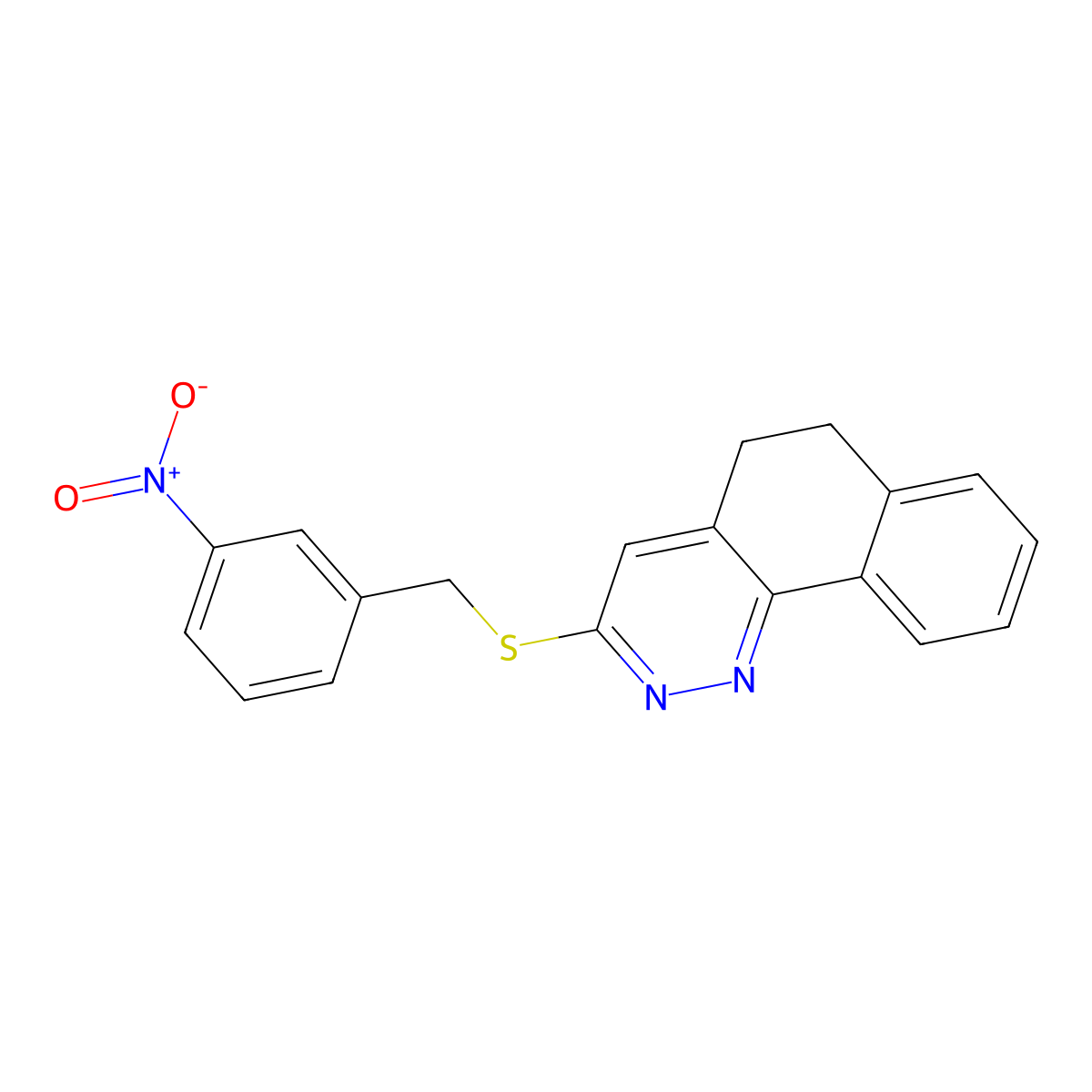 3-[(3-Nitrobenzyl)sulfanyl]-5,6-dihydrobenzo[h]cinnoline molecular structure, CAS 478047-90-4
