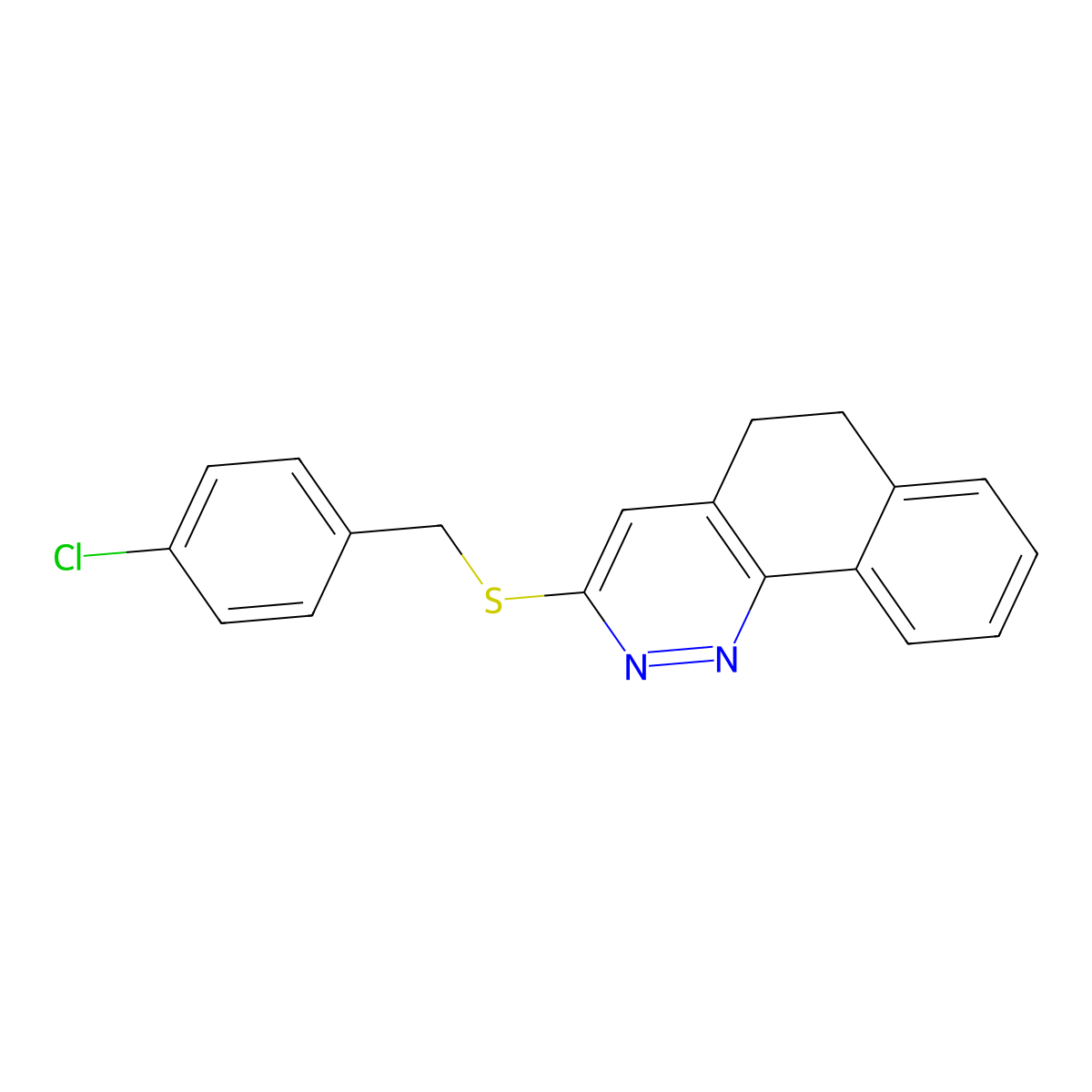 4-Chlorobenzyl 5,6-dihydrobenzo[h]cinnolin-3-yl sulfide molecular structure, CAS 478047-91-5