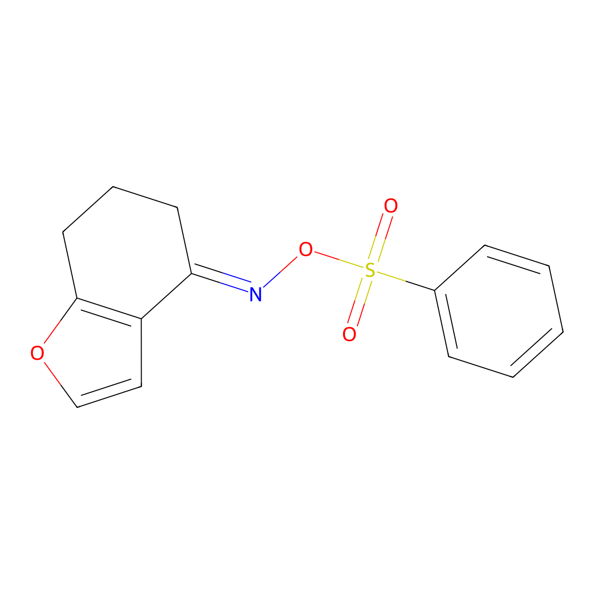 4-{[(Phenylsulfonyl)oxy]imino}-6,7-dihydro-1-benzofuran molecular structure, CAS 478048-05-4