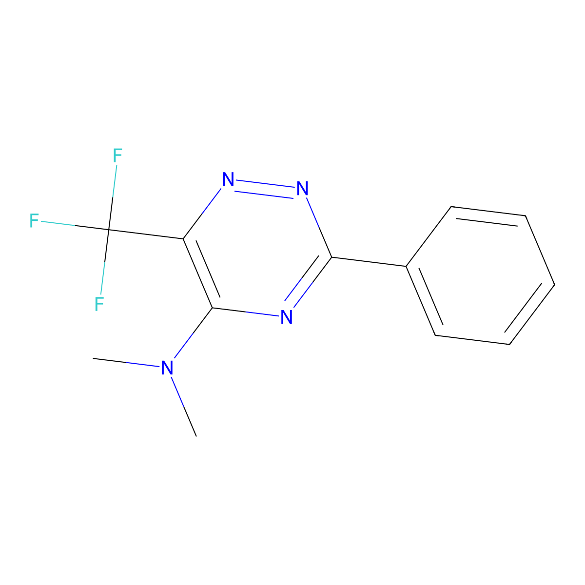 N,N-dimethyl-3-phenyl-6-(trifluoromethyl)-1,2,4-triazin-5-amine molecular structure, CAS 478048-15-6