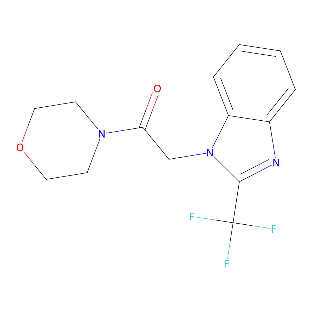 1-morpholino-2-[2-(trifluoromethyl)-1H-1,3-benzimidazol-1-yl]-1-ethanone molecular structure, CAS 478048-17-8