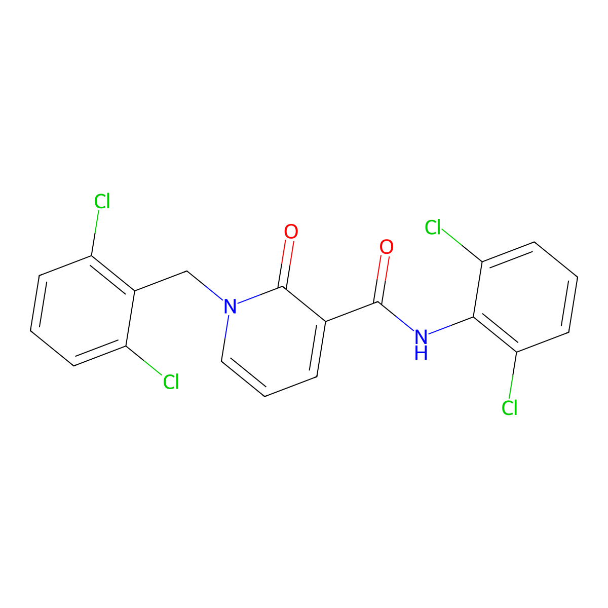 1-(2,6-dichlorobenzyl)-N-(2,6-dichlorophenyl)-2-oxo-1,2-dihydro-3-pyridinecarboxamide molecular structure, CAS 478048-19-0