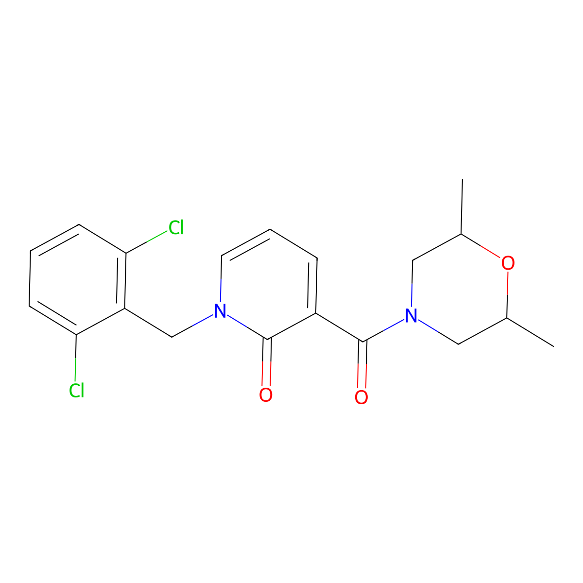1-(2,6-dichlorobenzyl)-3-[(2,6-dimethylmorpholino)carbonyl]-2(1H)-pyridinone molecular structure, CAS 478048-20-3