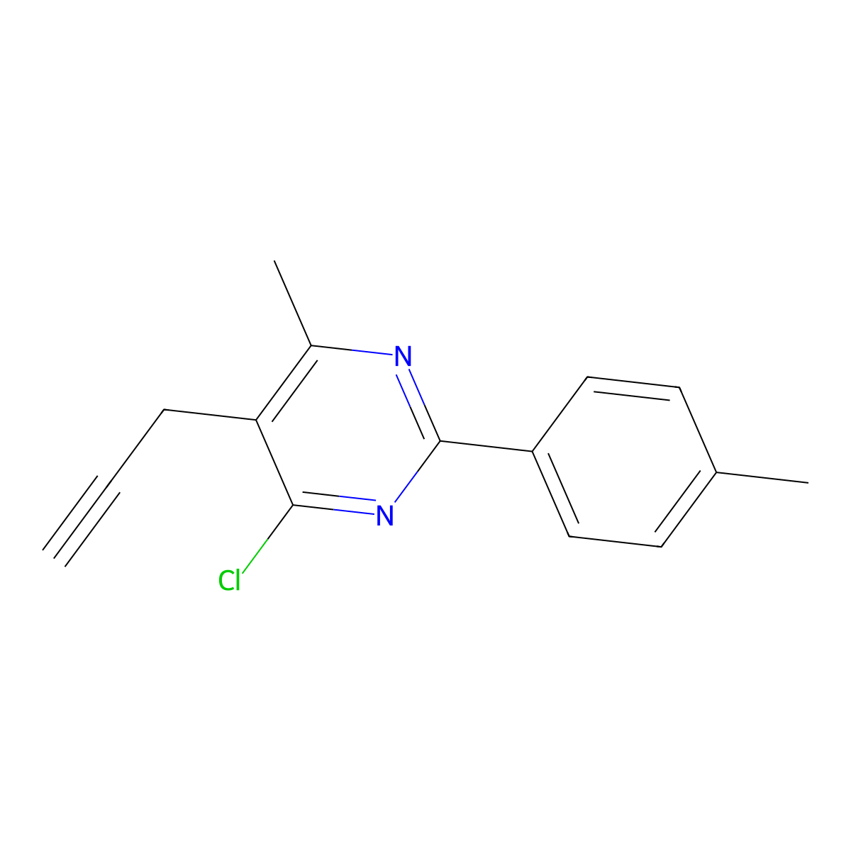 4-Chloro-6-methyl-2-(4-methylphenyl)-5-(2-propynyl)pyrimidine molecular structure, CAS 478048-30-5