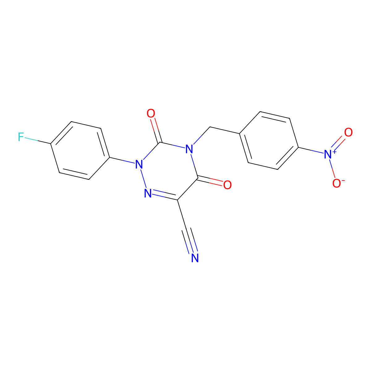 2-(4-Fluorophenyl)-4-(4-nitrobenzyl)-3,5-dioxo-2,3,4,5-tetrahydro-1,2,4-triazine-6-carbonitrile molecular structure, CAS 478048-46-3