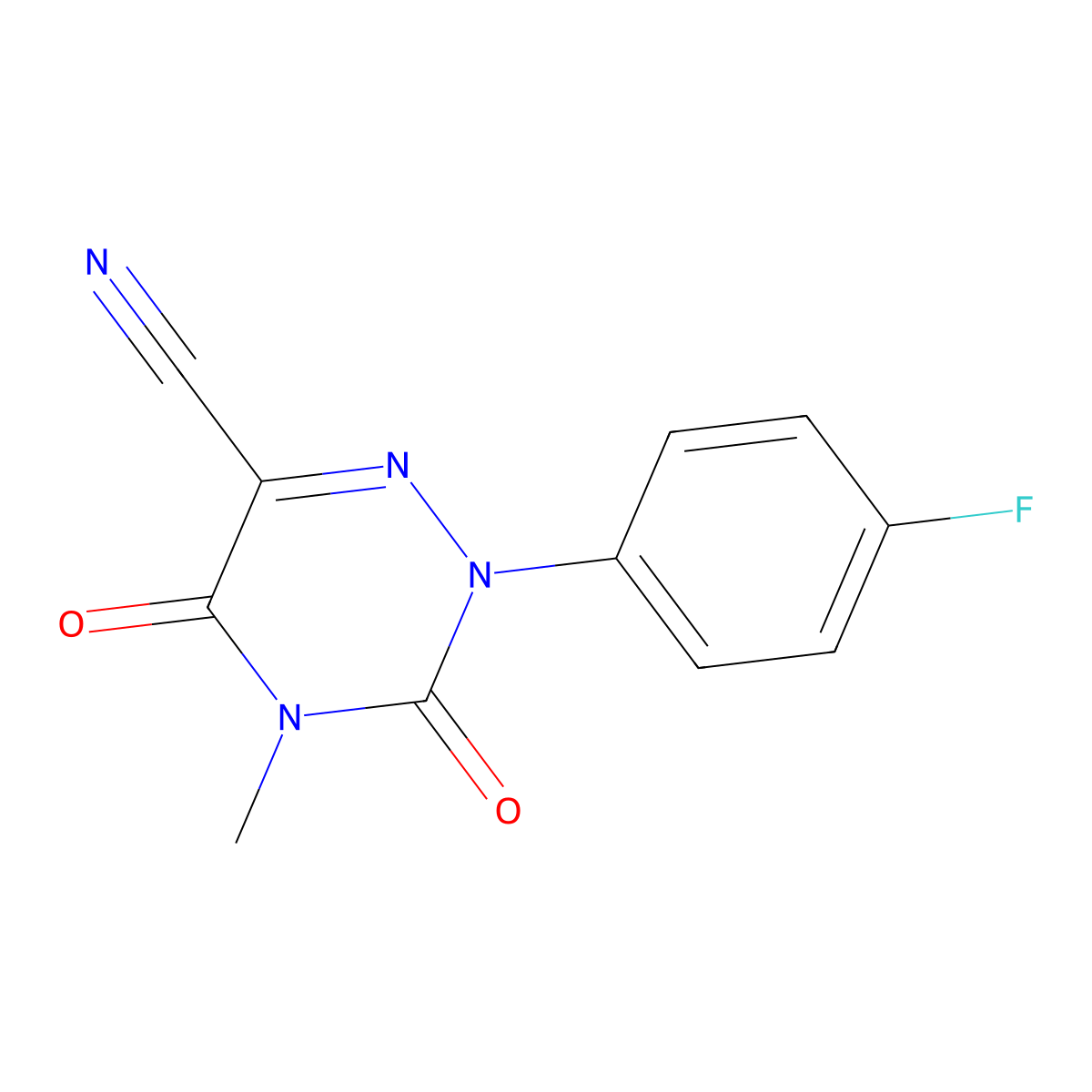 2-(4-Fluorophenyl)-4-methyl-3,5-dioxo-2,3,4,5-tetrahydro-1,2,4-triazine-6-carbonitrile molecular structure, CAS 478048-47-4
