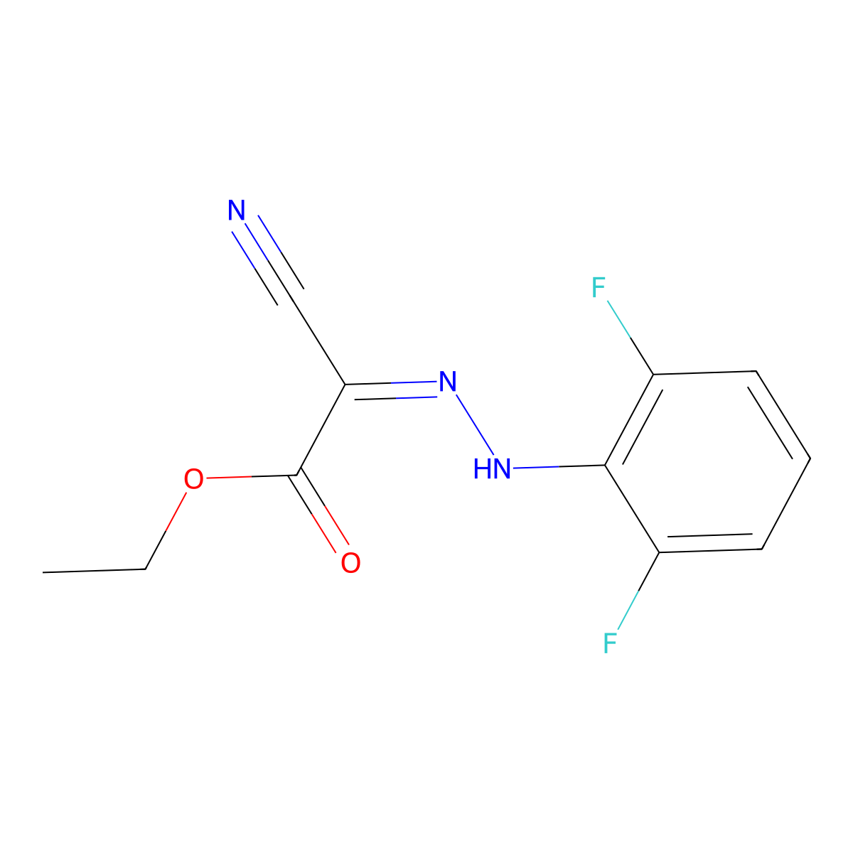 Ethyl 2-cyano-2-[2-(2,6-difluorophenyl)hydrazono]acetate molecular structure, CAS 478048-48-5