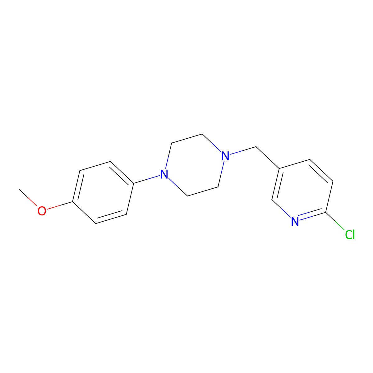 1-[(6-Chloropyridin-3-yl)methyl]-4-(4-methoxyphenyl)piperazine molecular structure, CAS 478048-49-6