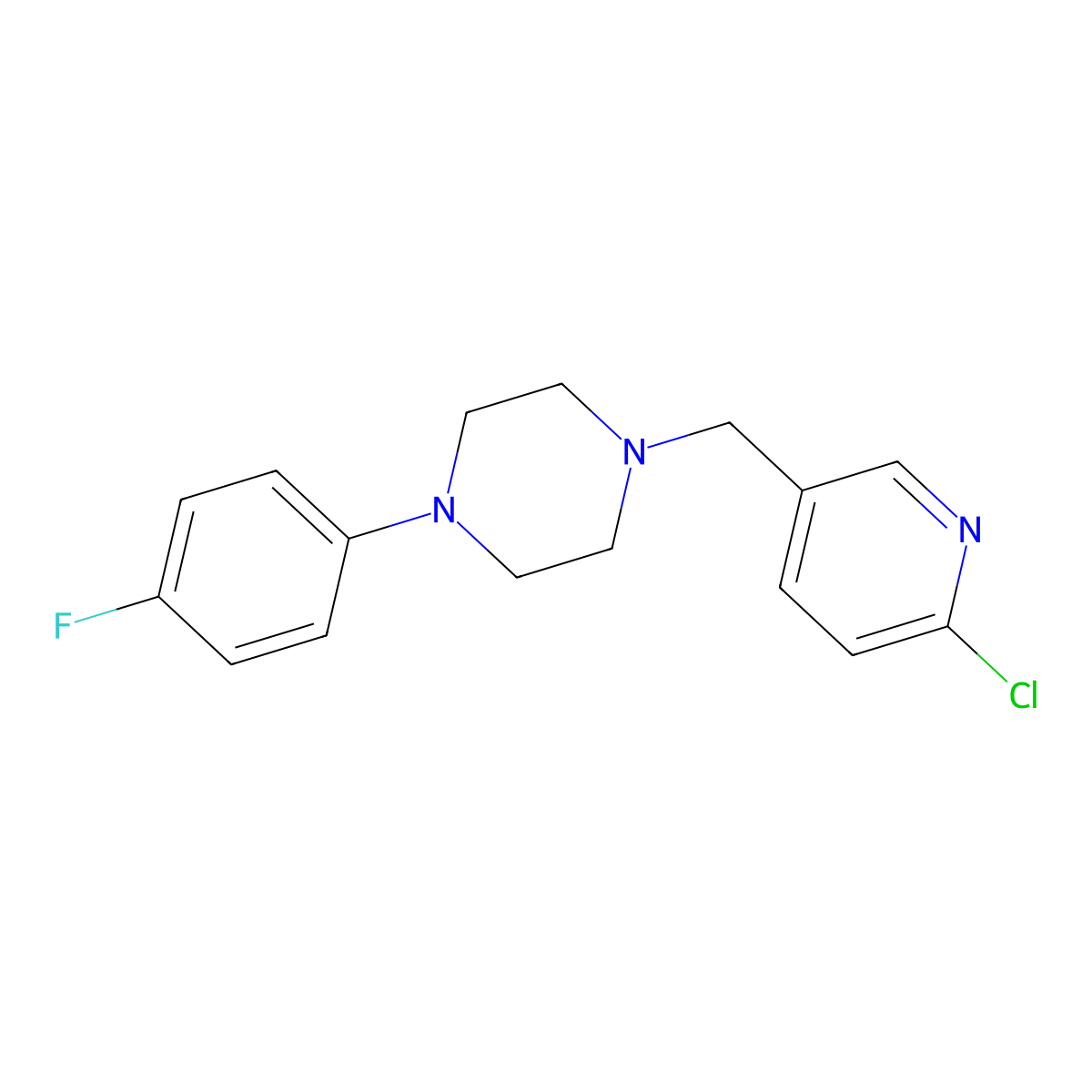 1-[(6-Chloropyridin-3-yl)methyl]-4-(4-fluorophenyl)piperazine molecular structure, CAS 478048-50-9