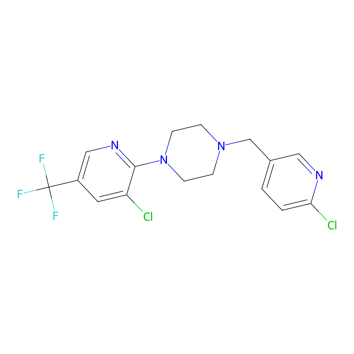 1-[(6-Chloro-3-pyridinyl)methyl]-4-[3-chloro-5-(trifluoromethyl)-2-pyridinyl]piperazine molecular structure, CAS 478048-52-1