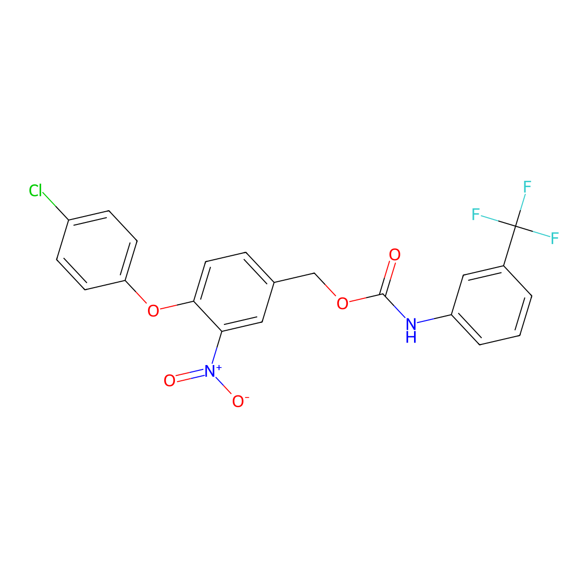 [4-(4-chlorophenoxy)-3-nitrophenyl]methyl N-[3-(trifluoromethyl)phenyl]carbamate molecular structure, CAS 478048-62-3