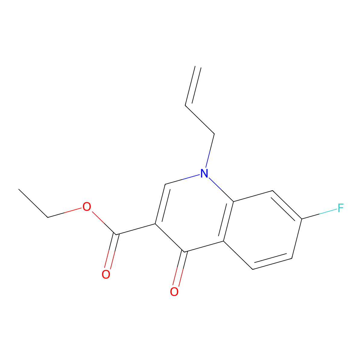 Ethyl 1-allyl-7-fluoro-4-oxo-1,4-dihydro-3-quinolinecarboxylate molecular structure, CAS 478048-64-5
