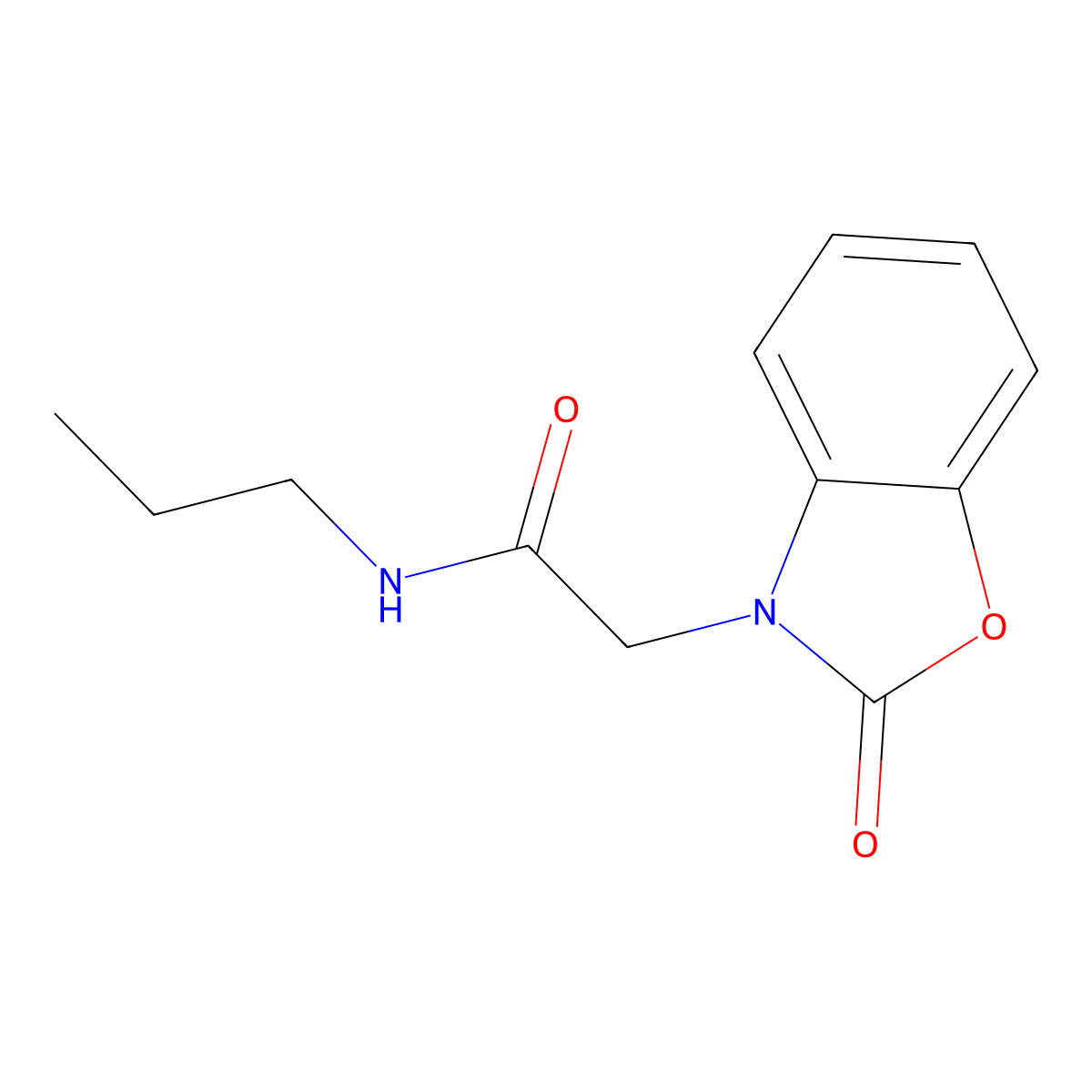 2-(2-oxo-2,3-dihydro-1,3-benzoxazol-3-yl)-N-propylacetamide molecular structure, CAS 478048-67-8