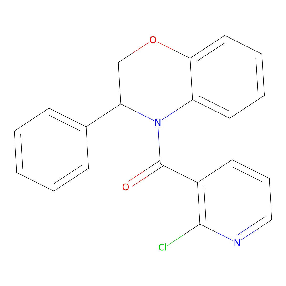 (2-chloro-3-pyridinyl)(3-phenyl-2,3-dihydro-4H-1,4-benzoxazin-4-yl)methanone molecular structure, CAS 478048-68-9