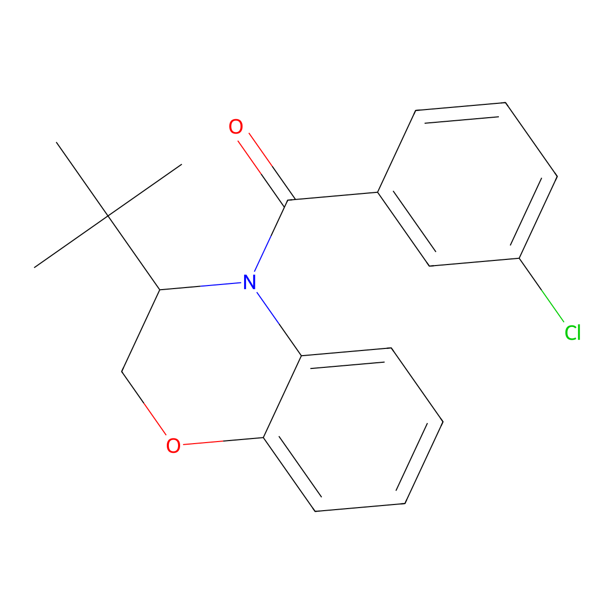 [3-(tert-butyl)-2,3-dihydro-4H-1,4-benzoxazin-4-yl](3-chlorophenyl)methanone molecular structure, CAS 478048-69-0