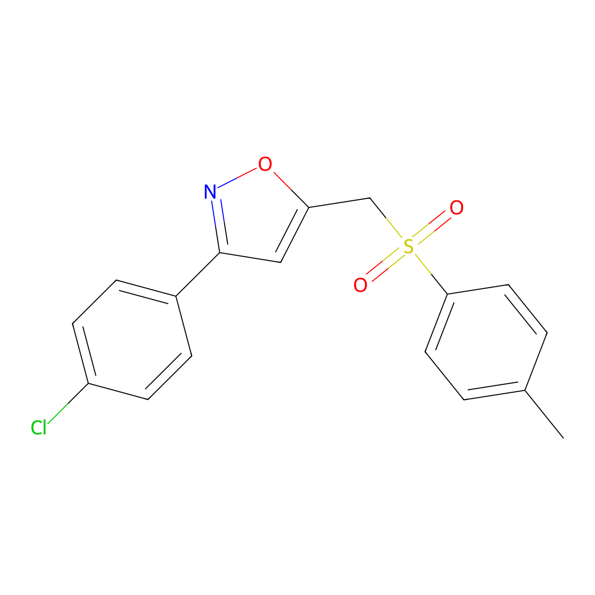 3-(4-Chlorophenyl)-5-{[(4-methylphenyl)sulfonyl]methyl}isoxazole molecular structure, CAS 478048-86-1