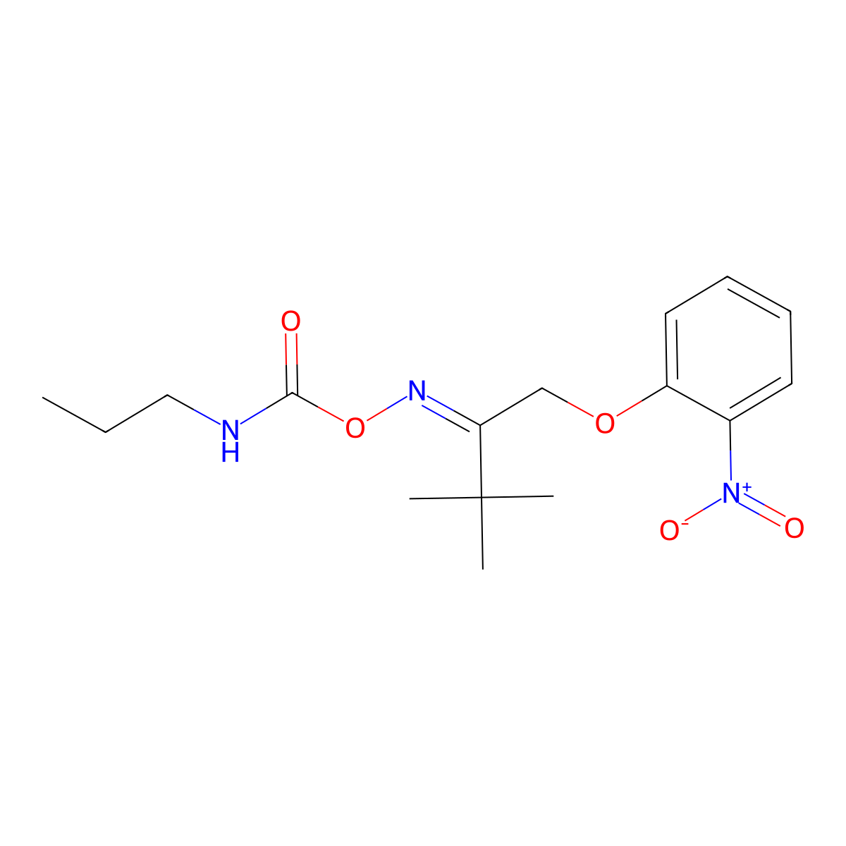 1-[3,3-Dimethyl-2-({[(propylamino)carbonyl]oxy}imino)butoxy]-2-nitrobenzene molecular structure, CAS 478048-92-9