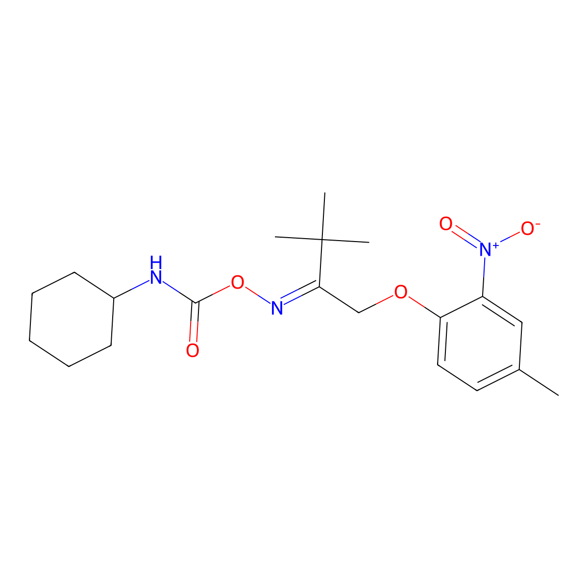 1-[2-({[(Cyclohexylamino)carbonyl]oxy}imino)-3,3-dimethylbutoxy]-4-methyl-2-nitrobenzene molecular structure, CAS 478048-94-1
