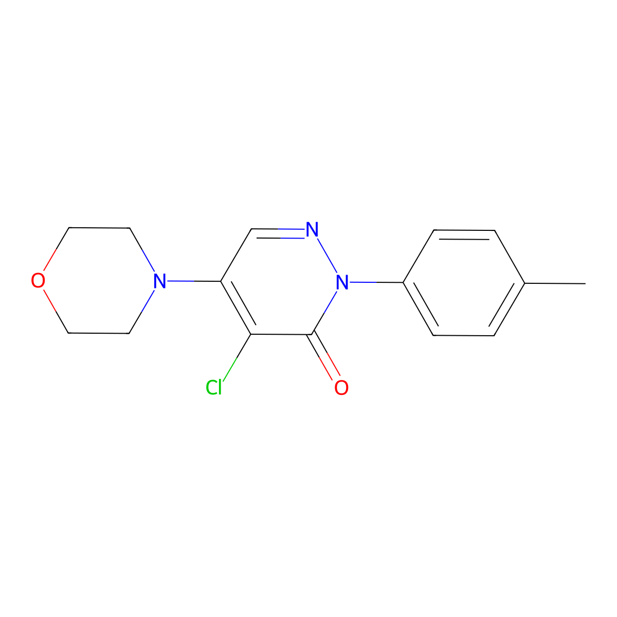 4-chloro-2-(4-methylphenyl)-5-morpholino-3(2H)-pyridazinone molecular structure, CAS 478049-00-2