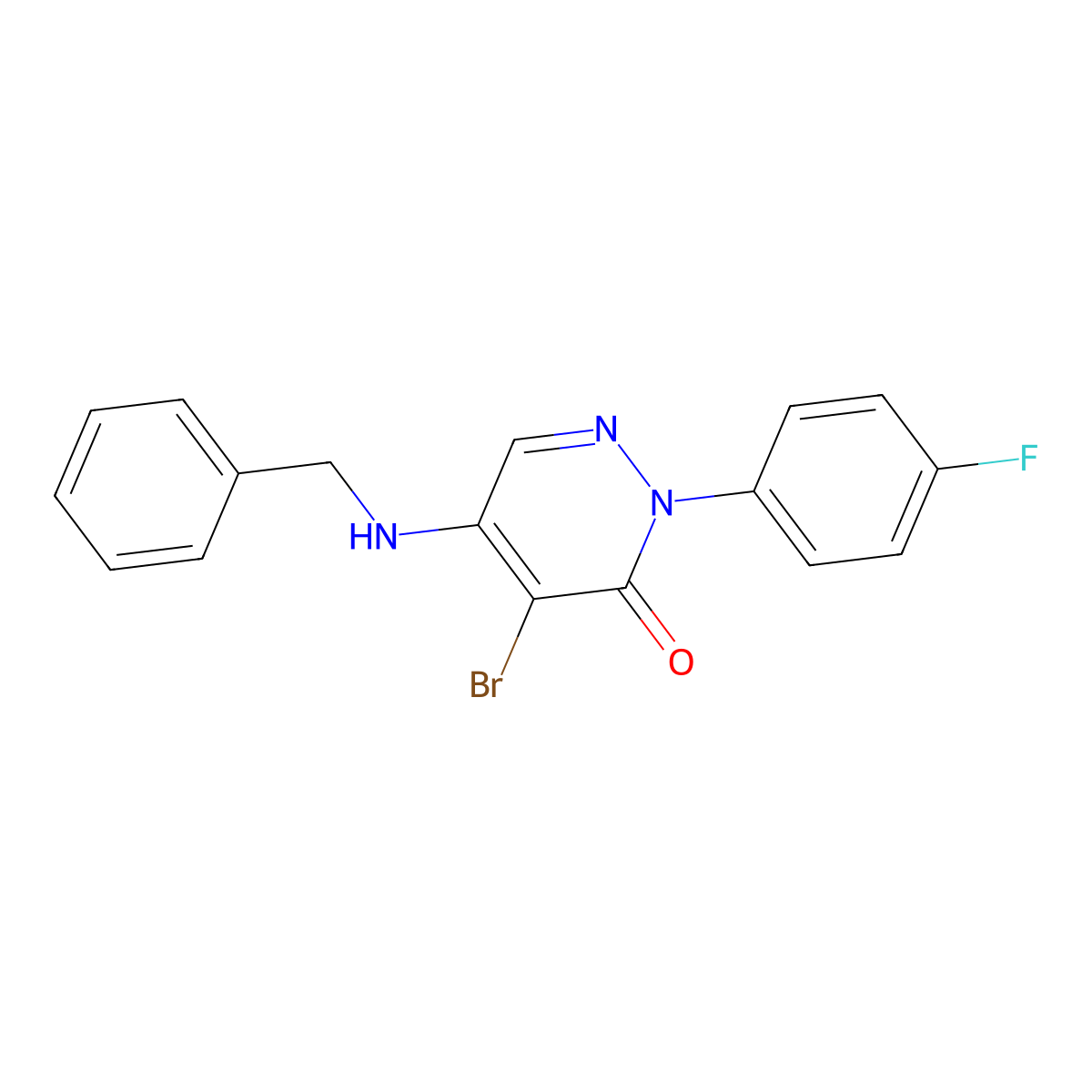 5-(benzylamino)-4-bromo-2-(4-fluorophenyl)-3(2H)-pyridazinone molecular structure, CAS 478049-06-8